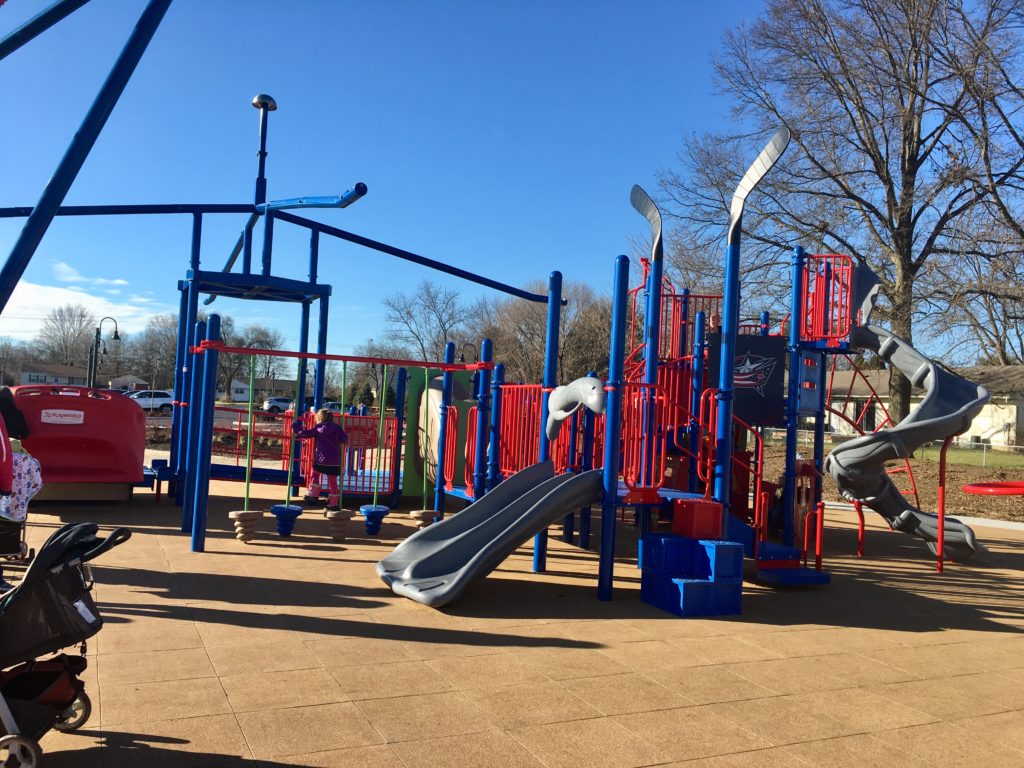 Blue Jackets play structure at Sunpoint Park in Gahanna.