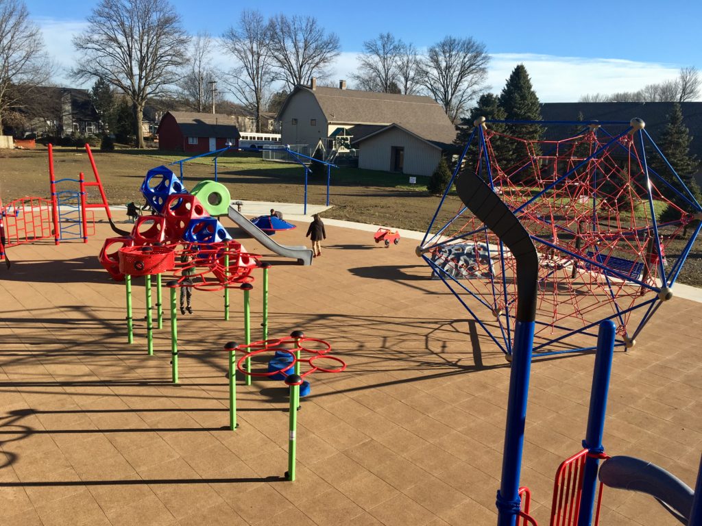 Playground elements at Sunpoint Park in Gahanna, Ohio.