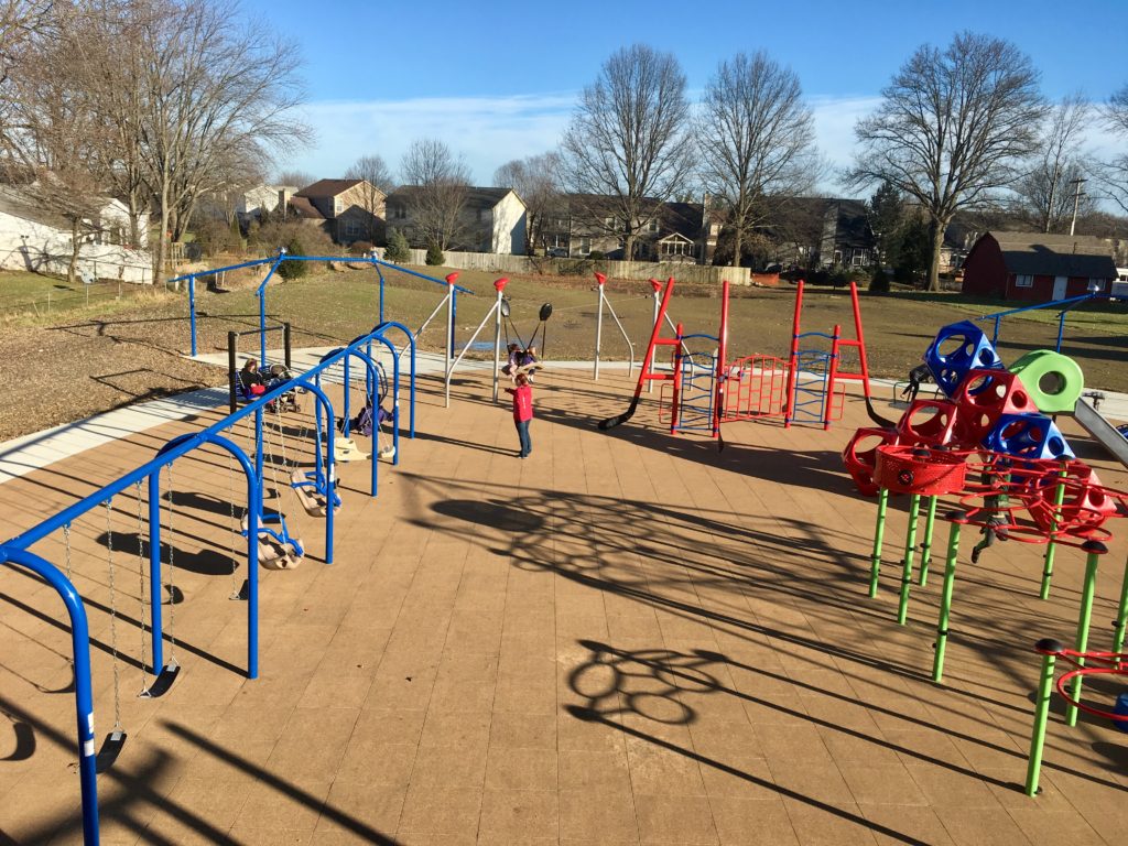 A bird's eye view of the playground.