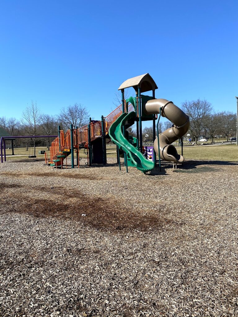 The main play structure at Academy Park in Gahanna, Ohio.