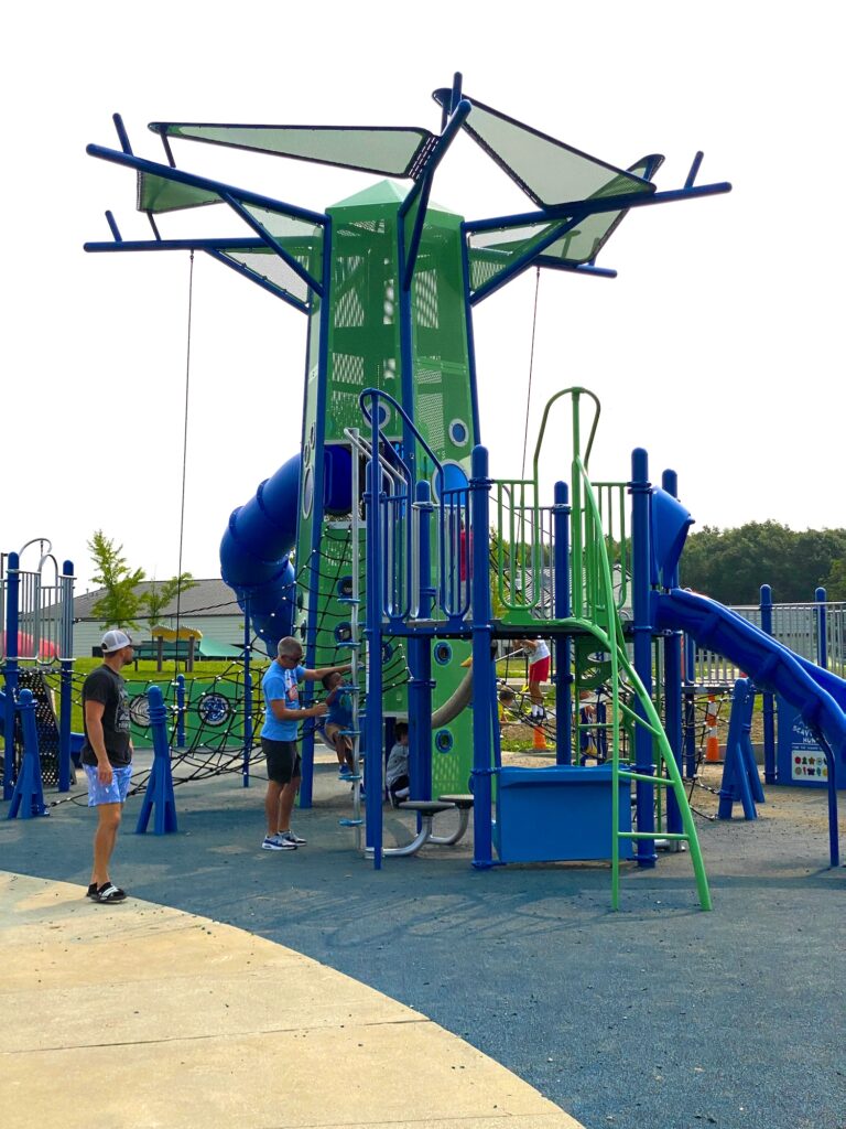 The main play structure in the park.