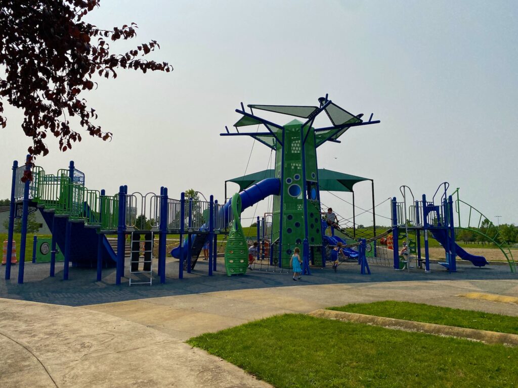 The main play structure at Fryer Park.