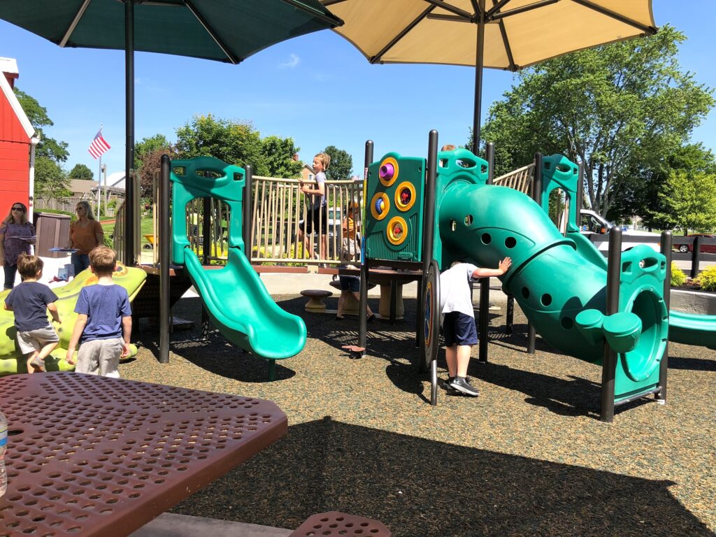 A toddler play area at Gantz Park in Grove City.