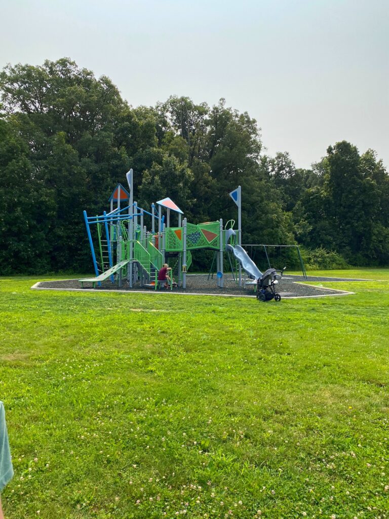 The main playground structure at Henceroth Park in Grove City, Ohio.