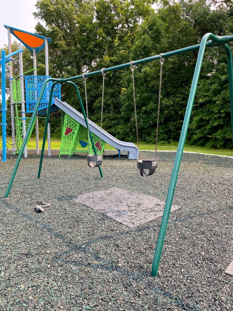 Toddler swings at Henceroth Park.