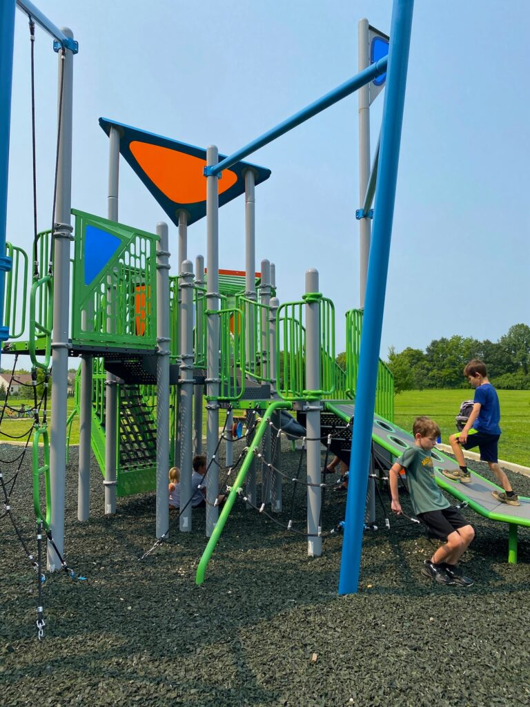 Two boys on the playground.