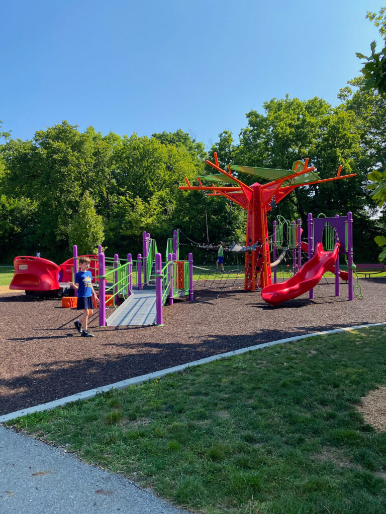 Kids on the playground at JFK Park in Reynoldsburg, Ohio.