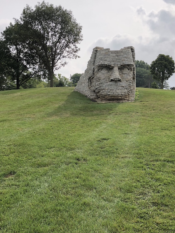The Chief Leatherlips statue in Dublin, Ohio.