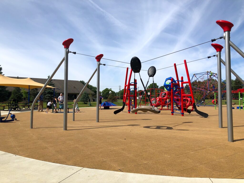 Zipline at the playground in Gahanna.