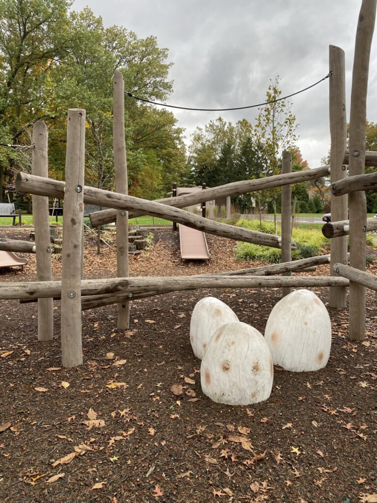 Pretend eggs to climb on at Johnston-McVay Park.