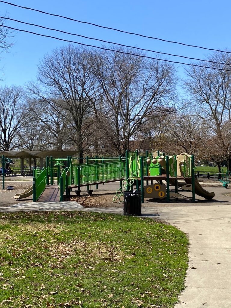 The larger play structure at Goodale Park in the Short North Arts District of Columbus, Ohio.