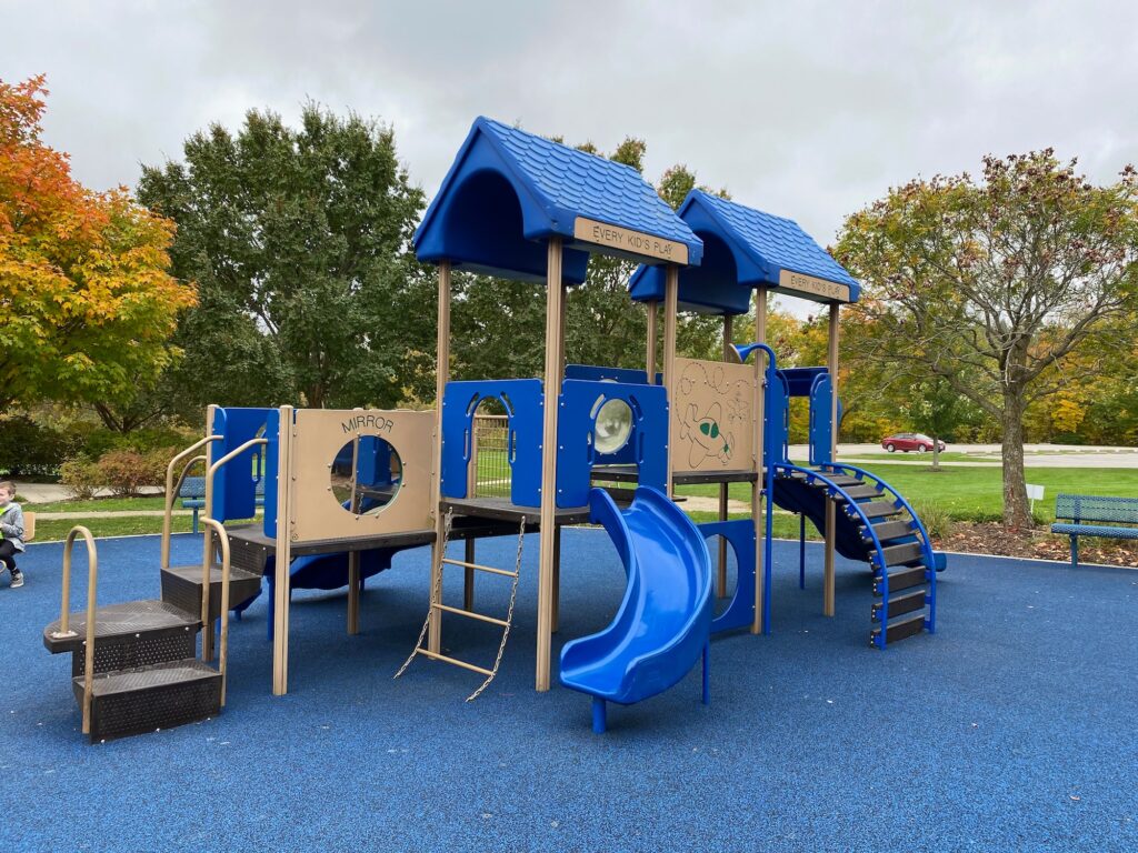 A small play structure for toddlers at Liberty Park in Powell, Ohio.
