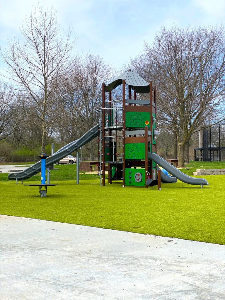 The tallest play structure at Perry Park in Worthington, Ohio.