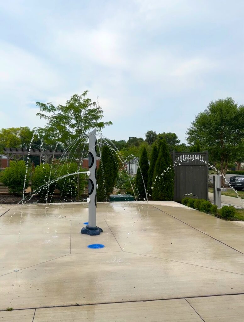 The fountains at the park.