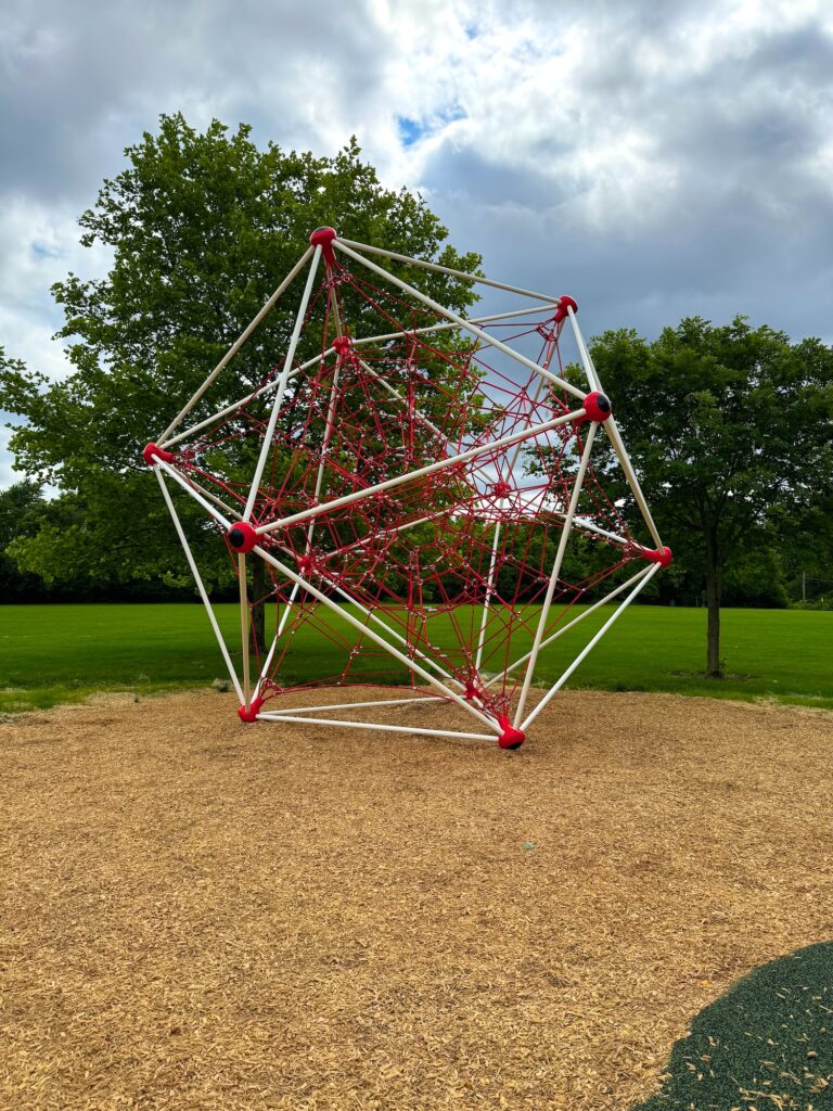 A net climber at the playground.
