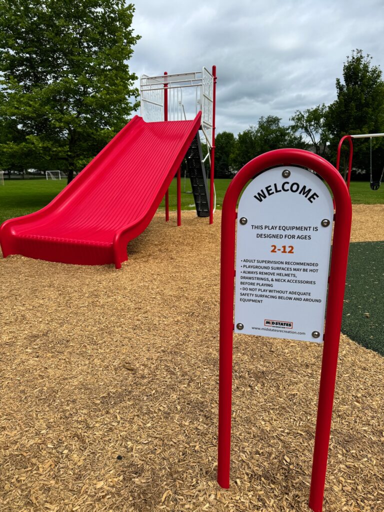 A wide, accessible slide at the playground.