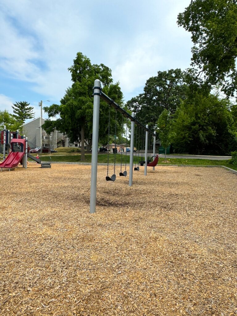 Swing set at Schneider Park.