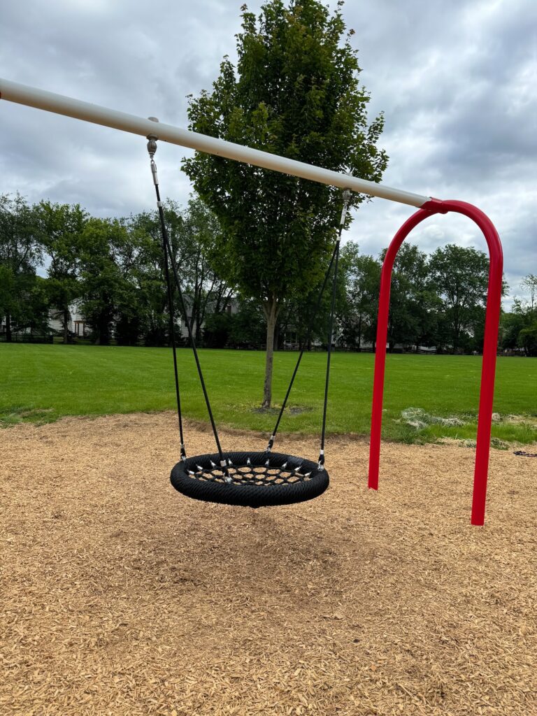 A saucer swing at Upper McCorkle Park.