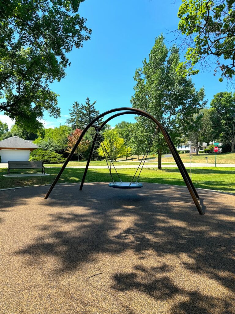 A bucket swing at Oxford Park.