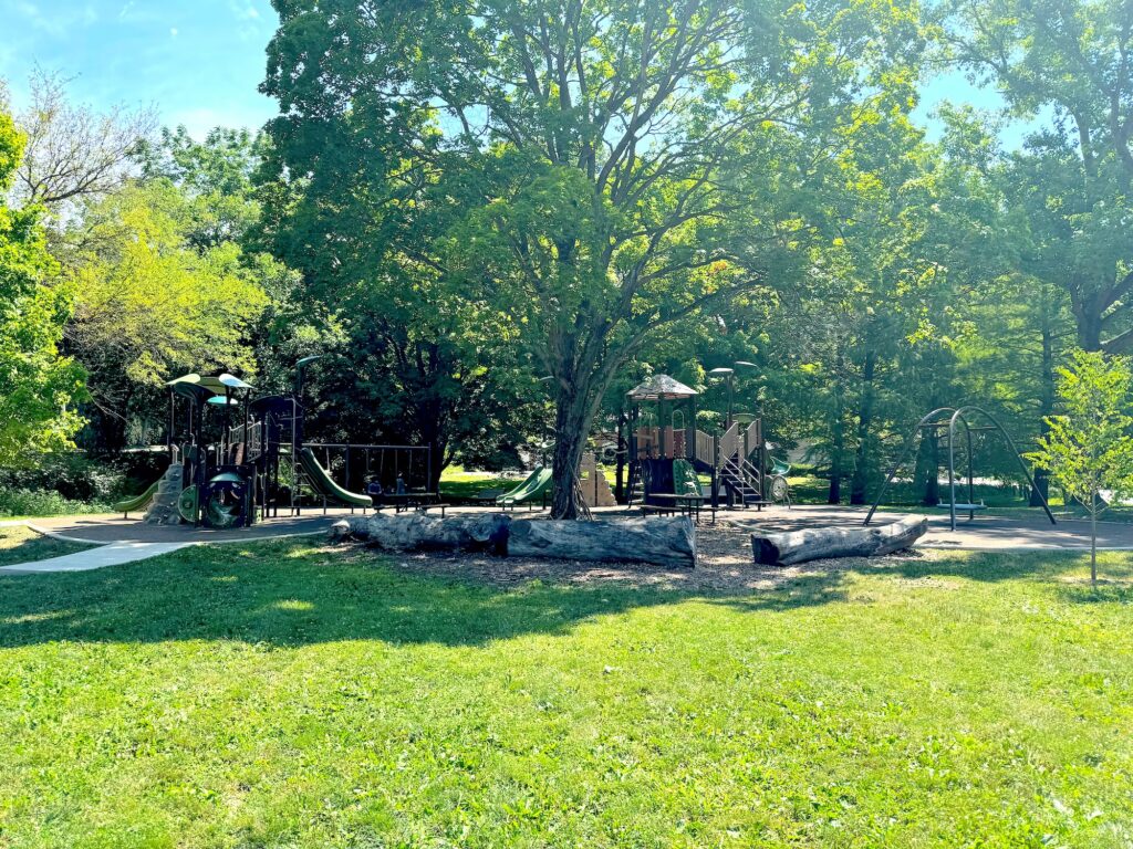 The entire playground at Oxford Park in Upper Arlington, Ohio.